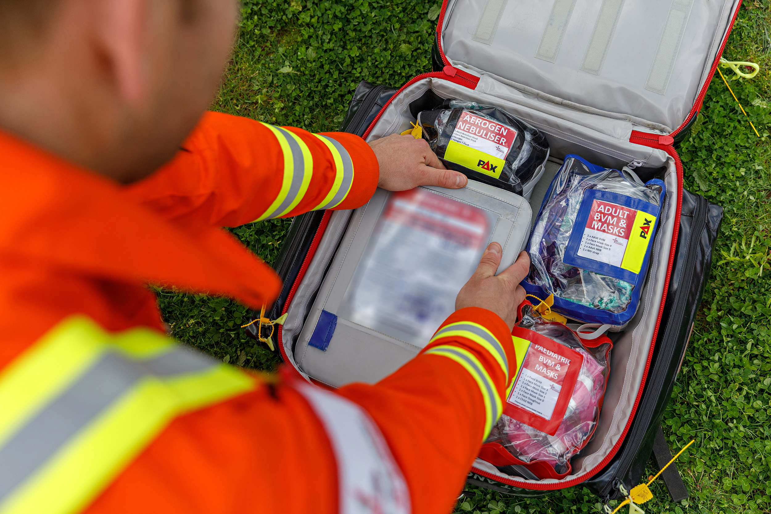 paramedic with kit bag