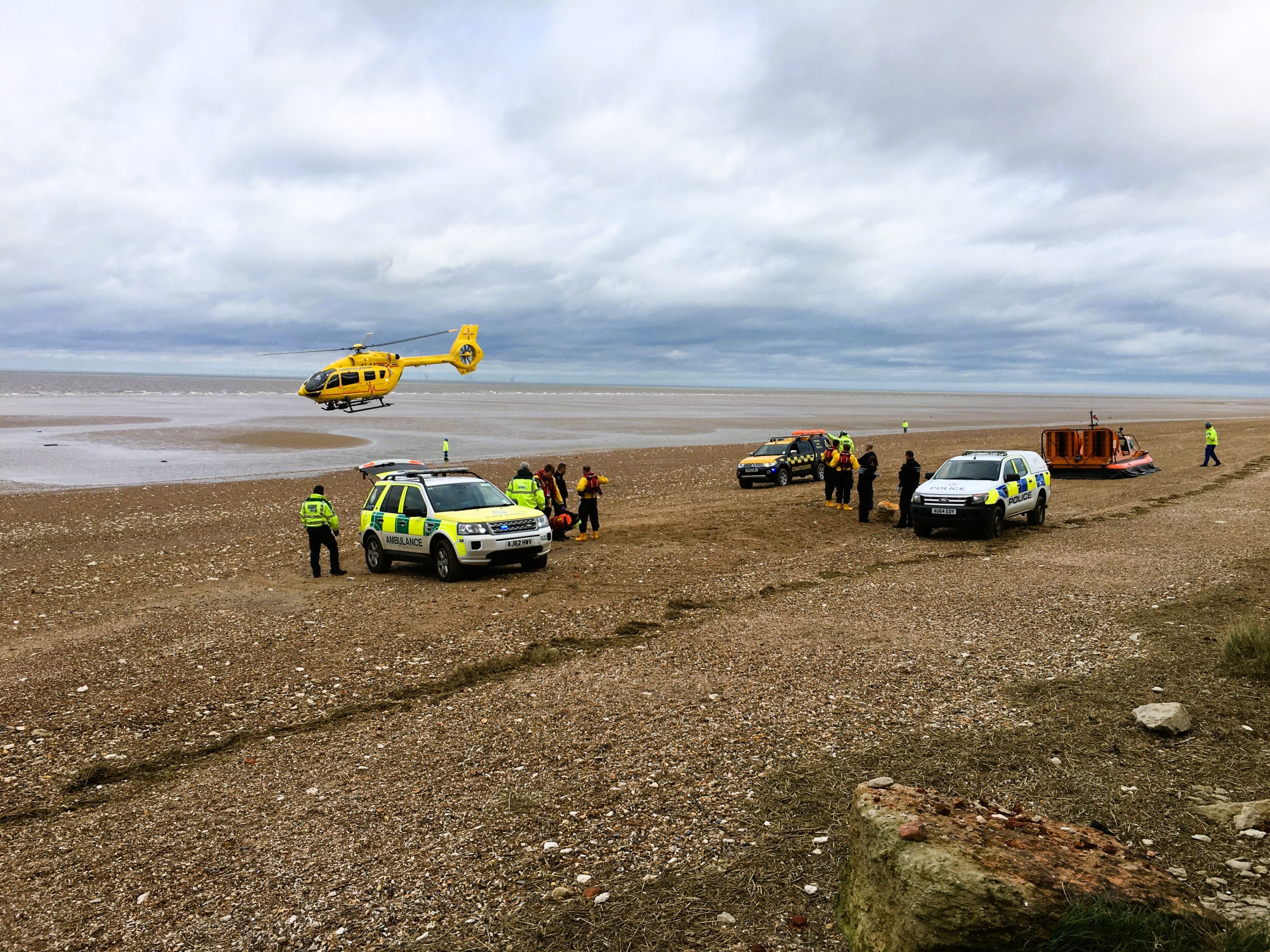 Crew lifting from incident at Hunstanton beach