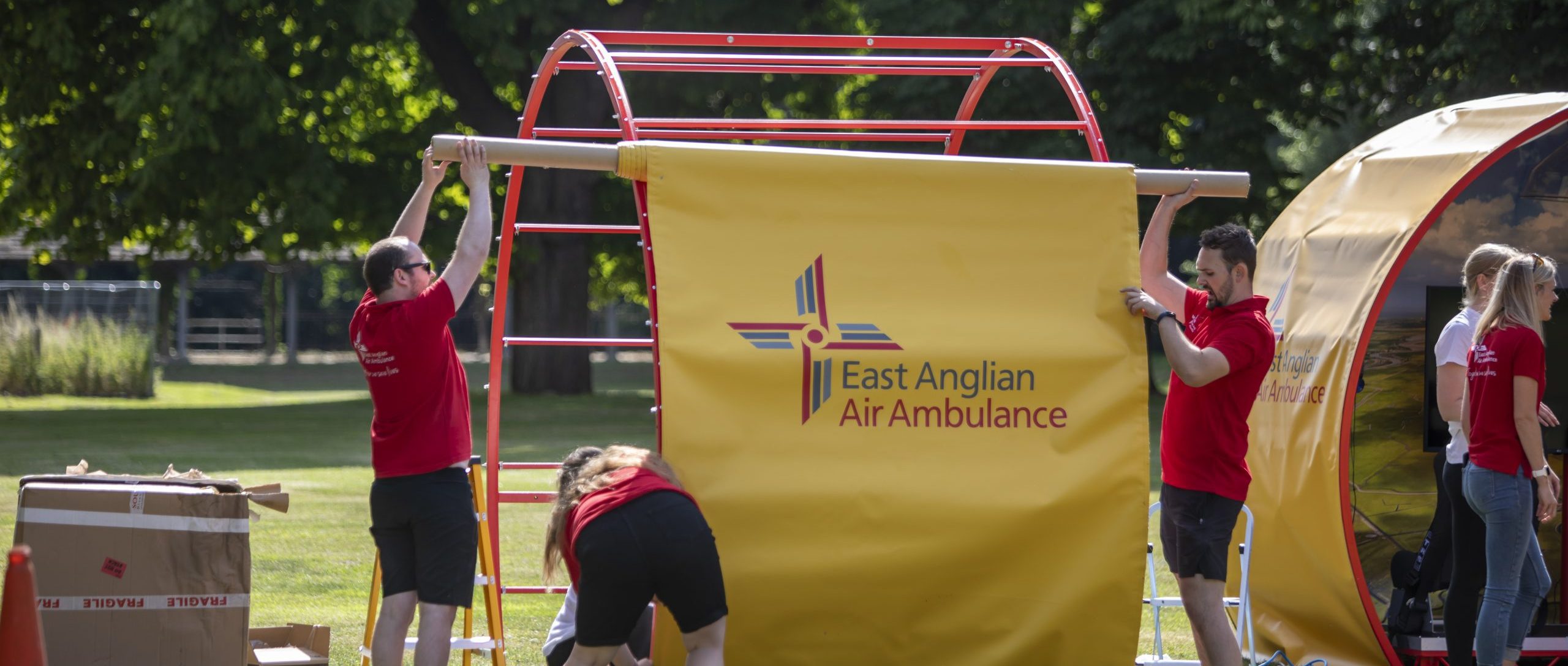 EAAA Volunteers building event pods