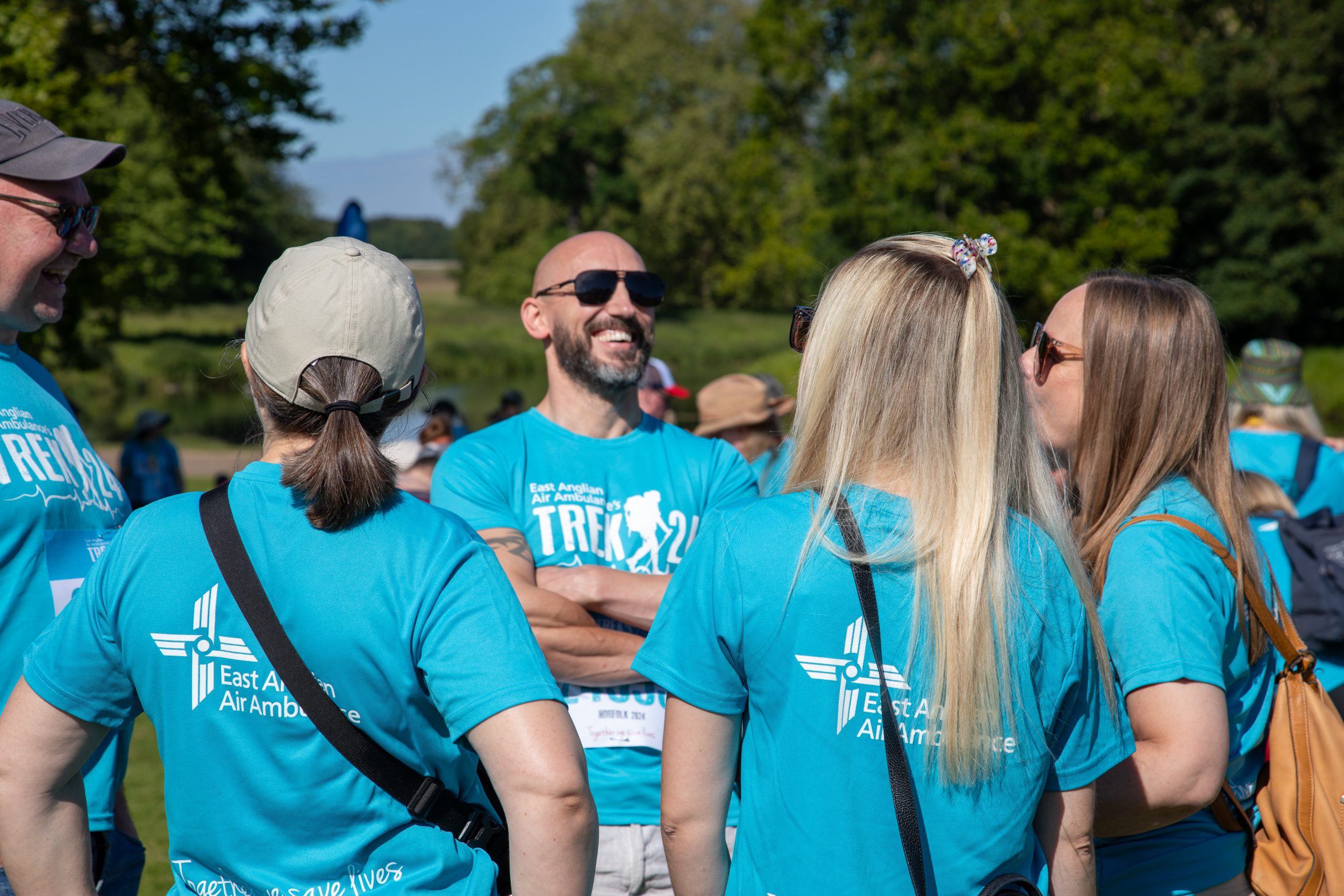 A group of Trek Norfolk participants laughing