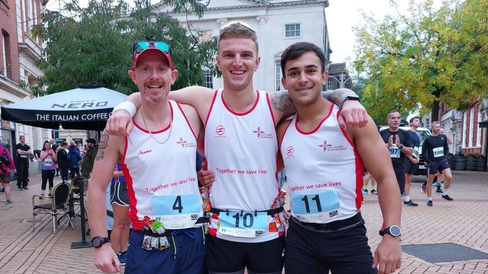 three men ready for Cambridge half marathon