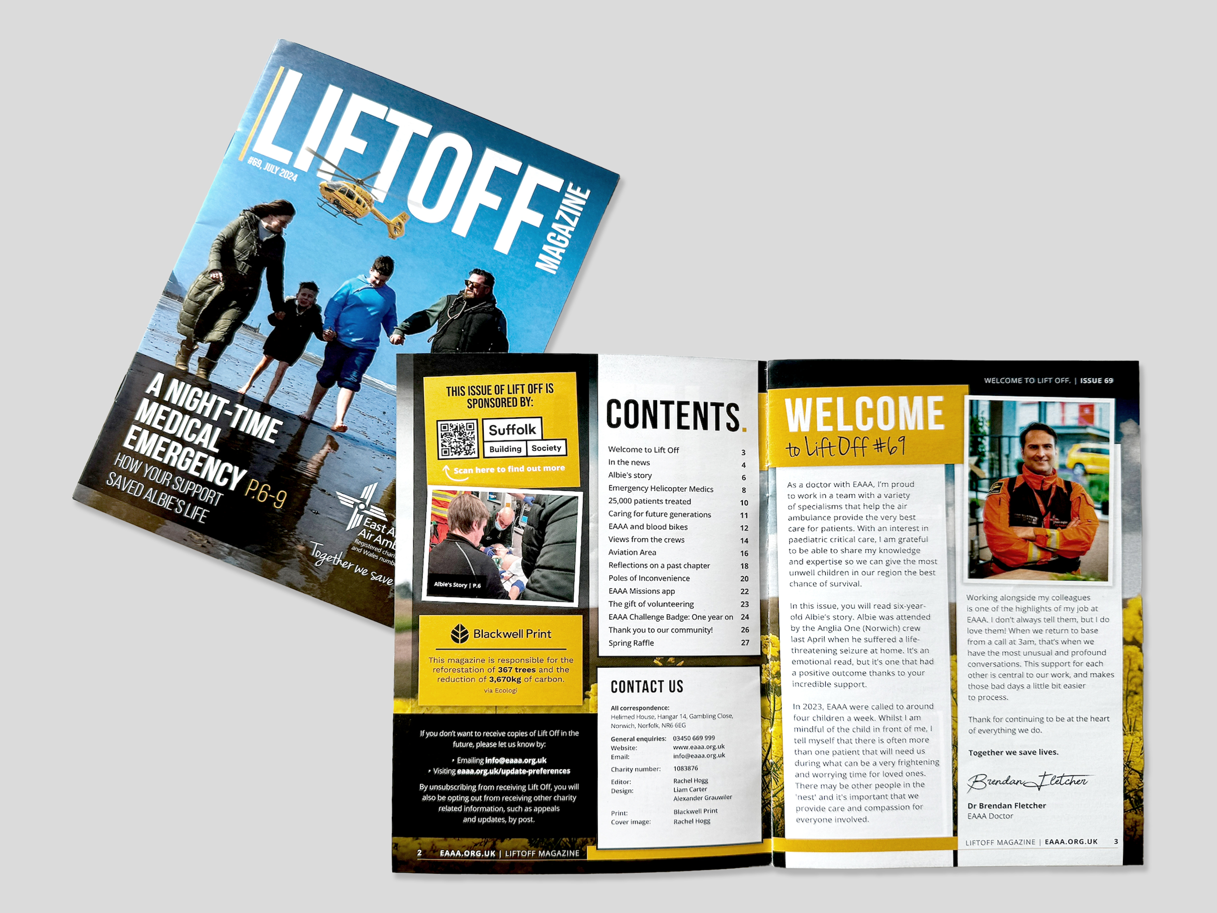 Open EAAA Lift Off Magazine showing Corporate sponsorship opportunity