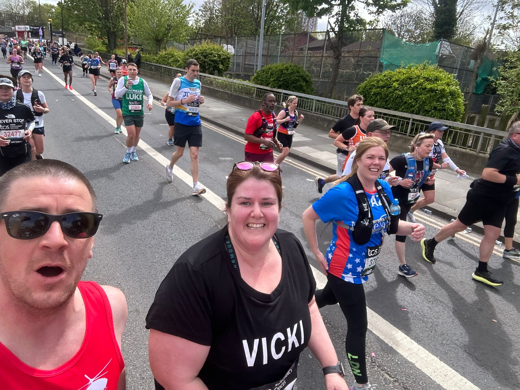 Mark and Vicki running London Marathon